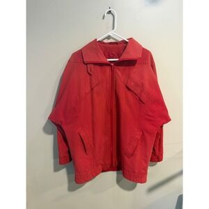 Starting Point Vintage Red Full Zip Windbreaker Jacket Sleeve Mens Medium